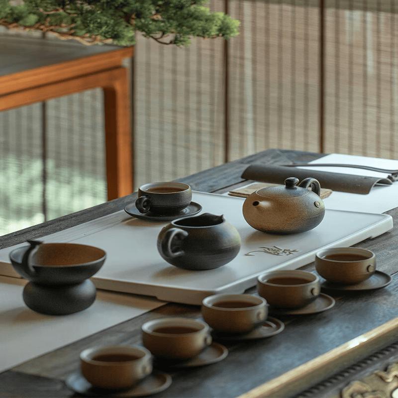 Wanqiantang Autumn Mountain Kiln Glaze Ceramic Tea Set