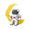 Creative Cartoon Space Aerospace Series Astronaut Aviation Rocket Micro Building Blocks DIY Assembly Model Kids Educational Toys