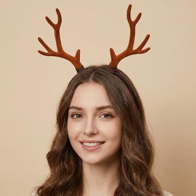 Realistic Antler Texture Christmas Hair Hoop Cosplay Horn Headwear Cosplay Hobbyist Gifts