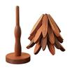 4pcs Wood Trivet Tree With Bracket/ Tree Trivet Wooden Coaster Non-Slip Cup Coaster Set Table Mat Holders Heat Insulated Pad