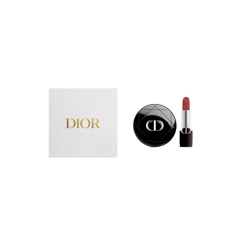 

DIOR Lipstick Two-piece set: Intense Blue Gold Lipstick #720 Velvet 1.5g + Rich Satin Cushion Foundation #1N 13g