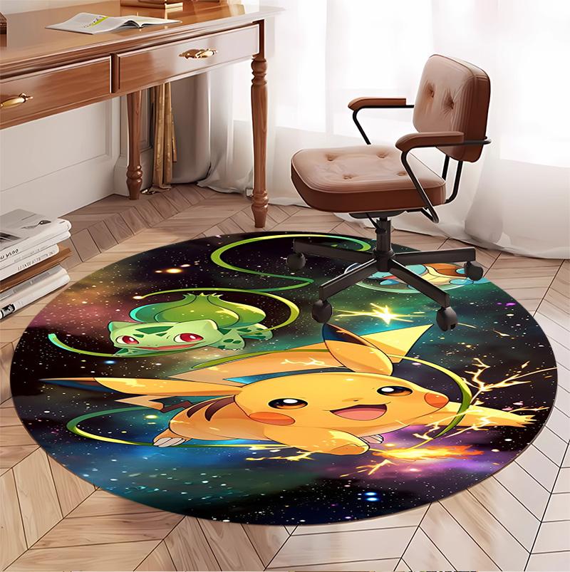 Pokemon Patroon Rond Kleed, Binnen/Buiten Mat, voor Picknick, Speelkamer, Slaapkamer, Kantoor, Woonkamer, Huisdecoratie Tapijt, Verjaardagscadeau