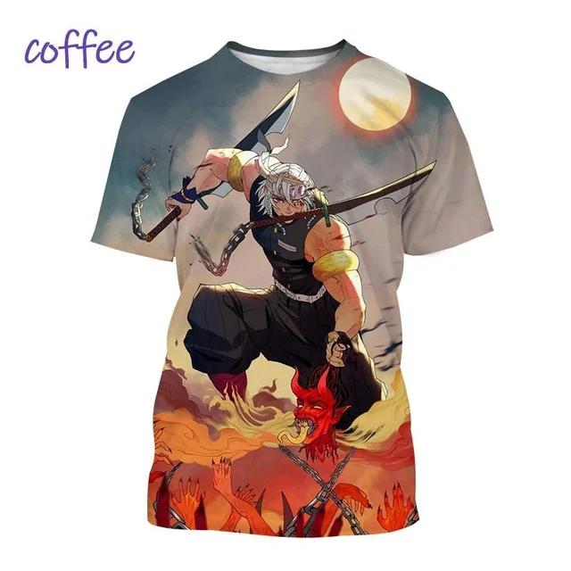 2024 New Trend Anime Printed Fashion T-shirt Cartoon 3D Printed Short Sleeve Harajuku Style Men's T-shirt Cosplay Style