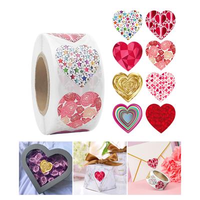 1 Rolle Valentinstag Liebe Herz Aufkleber Scrapbooking Klebstoff funkelnden Aufkleber für Geschenk und Briefe Verpacken und Basteln