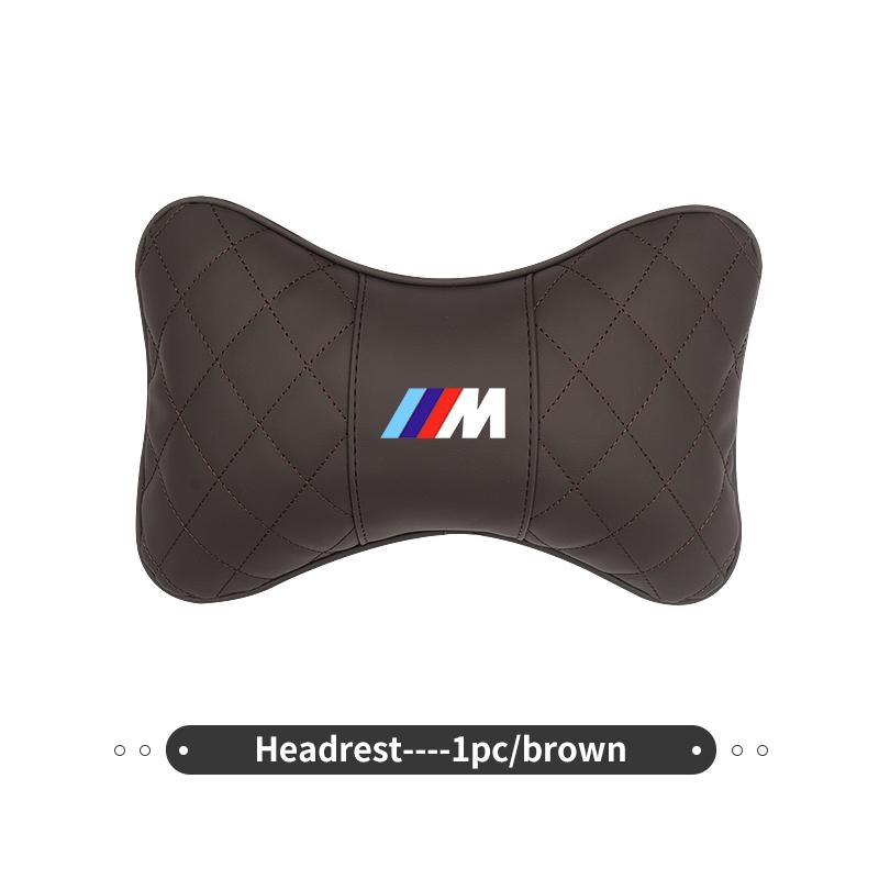 WCHT7 For BMW Leather Car Headrest Lumbar Support Neck Pillow Waist Cushion Auto Accessories E30 E34 E36 E39 E46 E52 E53 E60 E61 E62