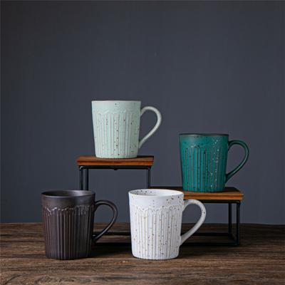 Ceramic Vertical Stripes Retro Supply Niche Ceramic Cup Japanese Creative Coffee Cup Coarse Pottery Water Cup