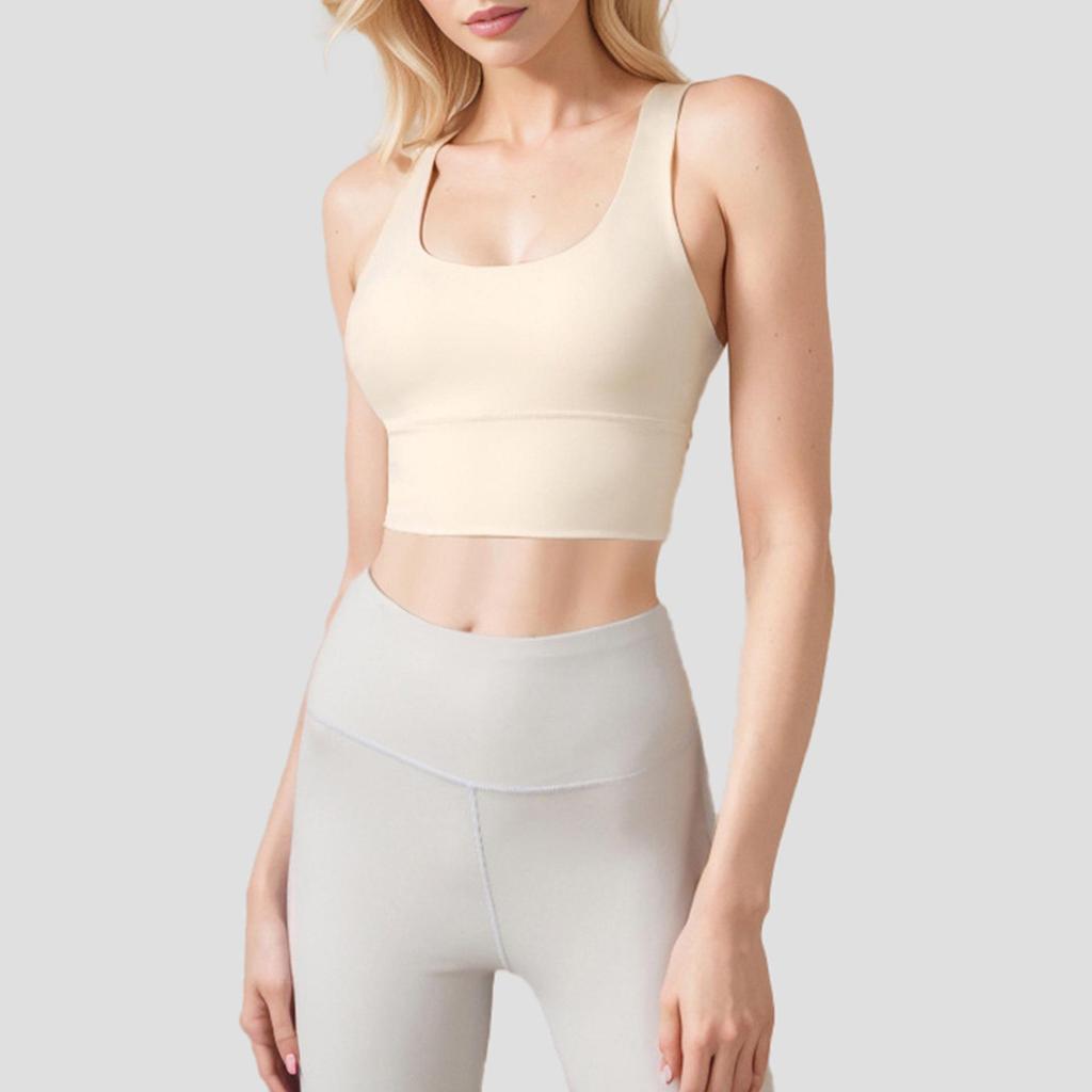Nude Feel Shockproof Sports Bra with Removable Cups - High Intensity Running & Yoga Wear