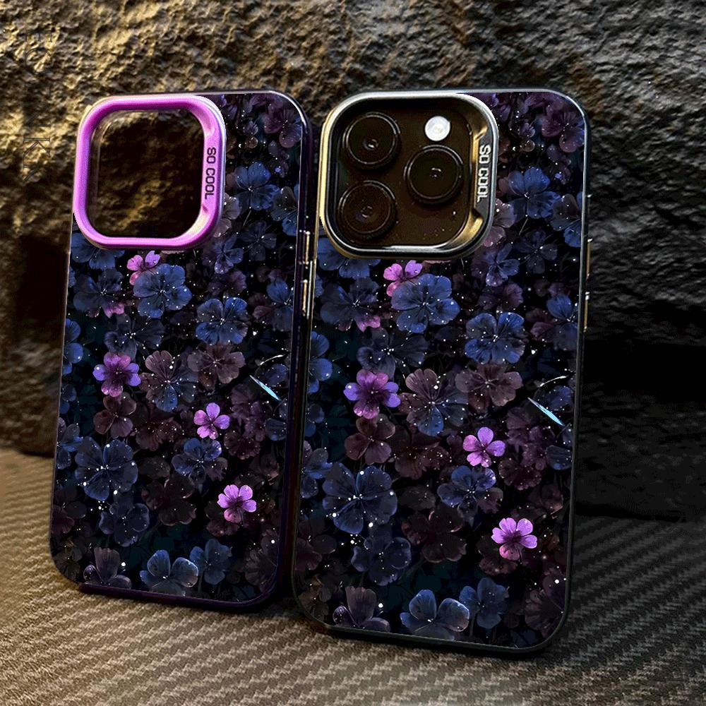 Purple Rhythm Flower Cluster Unique Phone Case for iPhone 17 16 15 14 13 12 11 Series Pro Max Plus