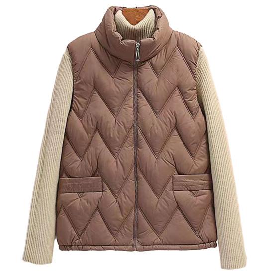 Women Winter Vest Thickened Padded Sleeveless Windproof Stand Collar Heat Retention Neck Protection Pockets Loose Cardigan Outdoor Waistcoat