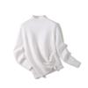 Women Winter Plus Velvet Warm Sweaters Solid Casual Fleece Lined Jumpers Korean Half High Collar Slim Thick Knitted Pullovers