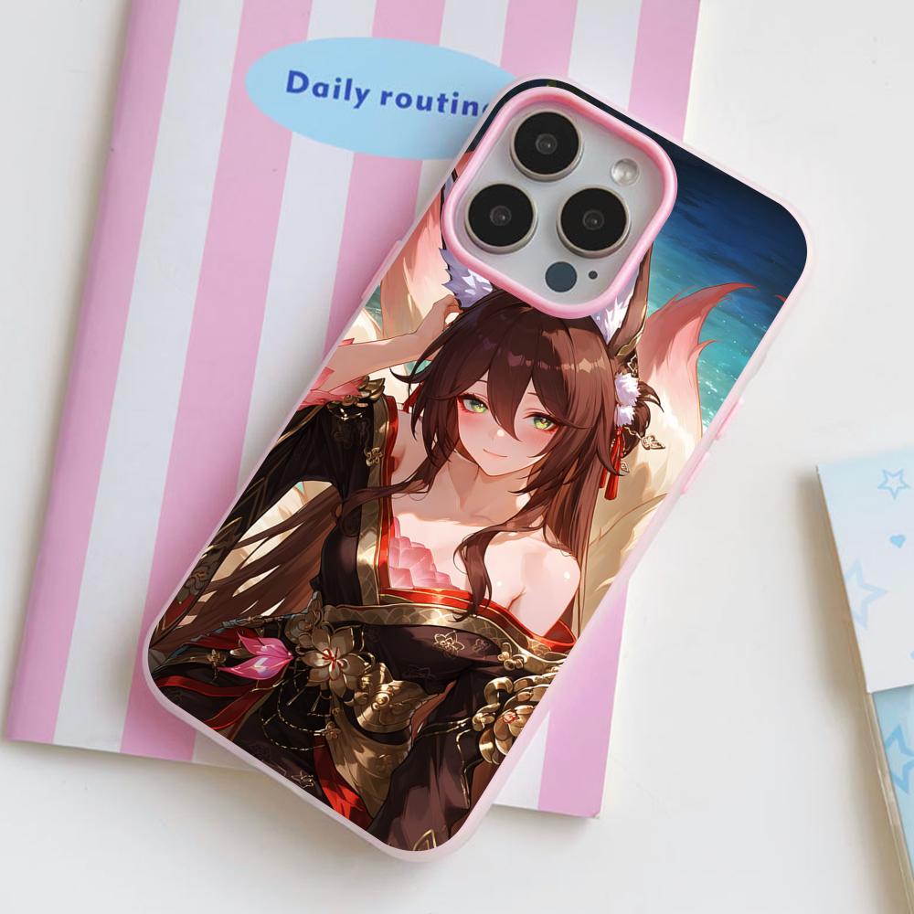 HSR Fugue Jelly Double layer Pink Mobile Phone Case for iPhone 17 16 15 14 13 12 11 Air Pro Max Plus Protective