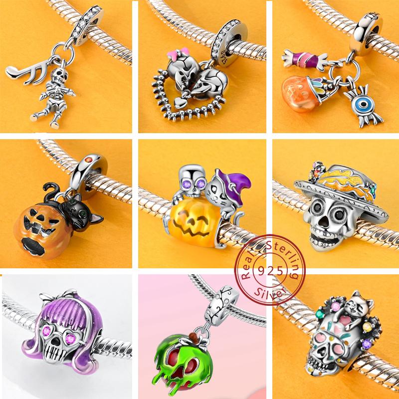 925 Silver Snowman Charm Beads Christmas Halloween Pendant for Women Jewelry Gift Fit Original Bracelet