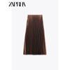 Zaprha 2025 New Arrival Silk Satin Texture Midi Skirt Pleated Dress Height Slim Looking All-Match Tutu 3067401