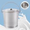 Stainless Steel Bucket with Lid, 8L/8.5Qt, Multi-Purpose Pail for Milk, Compost, Kitchen - Wide Open Lip & Comfortable Handle