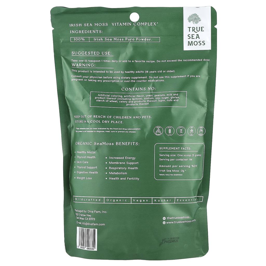 Premium Vitamin Complex Sea Moss Powder, 227G(8Oz)
