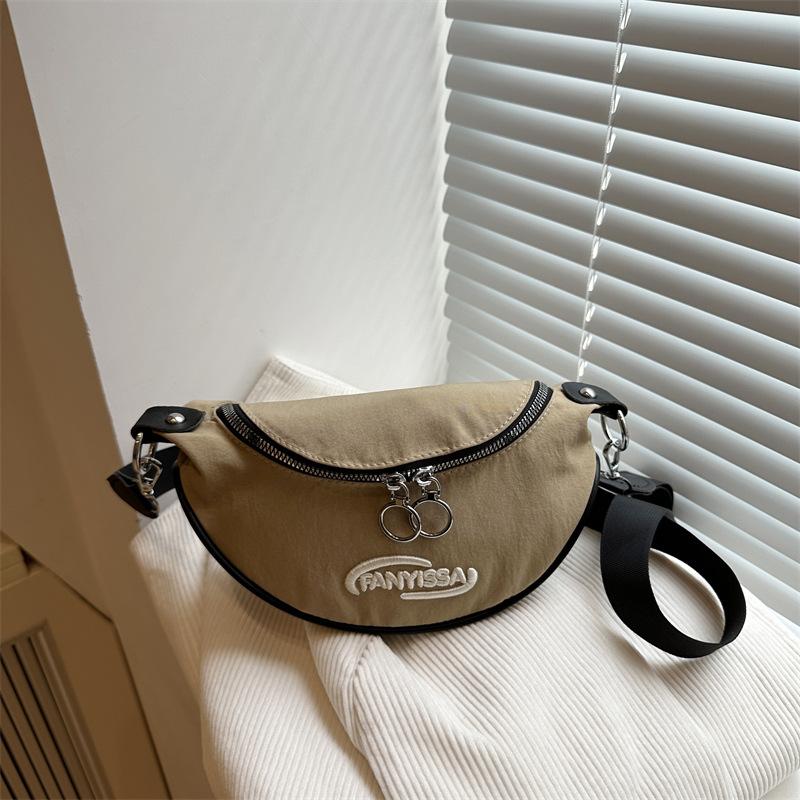 Simple Letter Calico Bag Dumpling Bag New Solid Color Casual Versatile Shoulder Messenger Bag