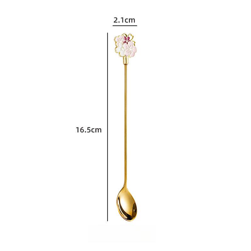 Creative Cartoon Animal Floral Spoon & Fork, Mirror Polished 304 Stainless Steel Dessert Coffee Stirrer