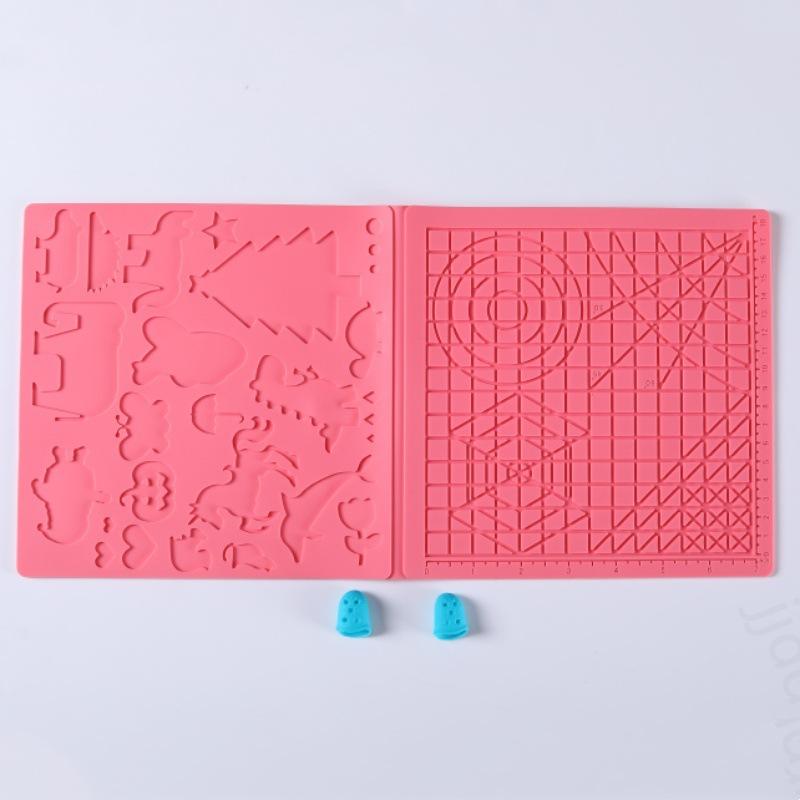 3D Baskı Kalemi Silikon Mat Kendin Yap 2 Parmak Koruyucu ile Şablon Çizim Aracı Silikon Ped Çocuklar Yetişkinler İçin Çizim Araçları