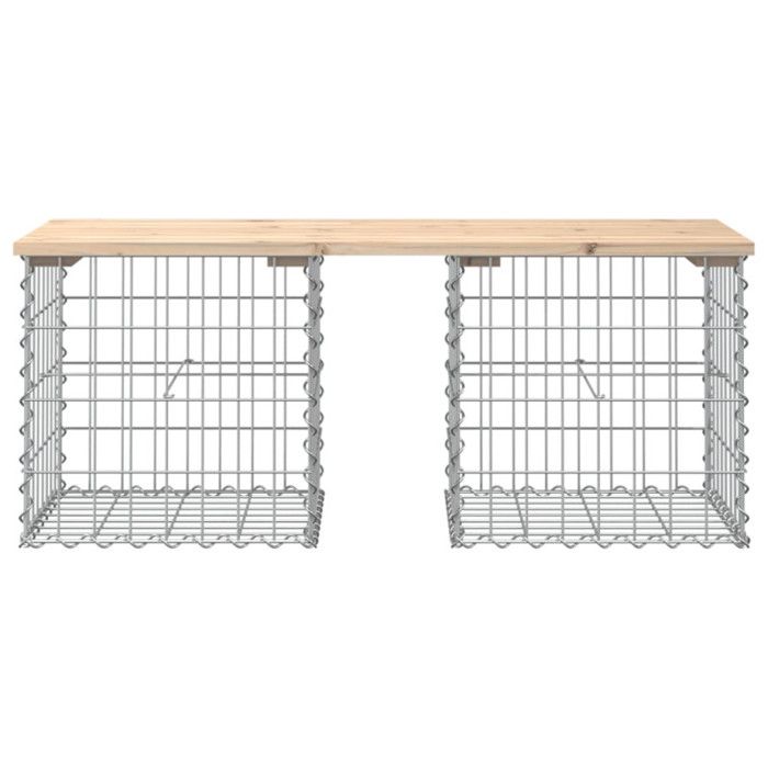 VidaXL Banc de jardin design de gabion 103x44x42 cm bois massif de pin 834338