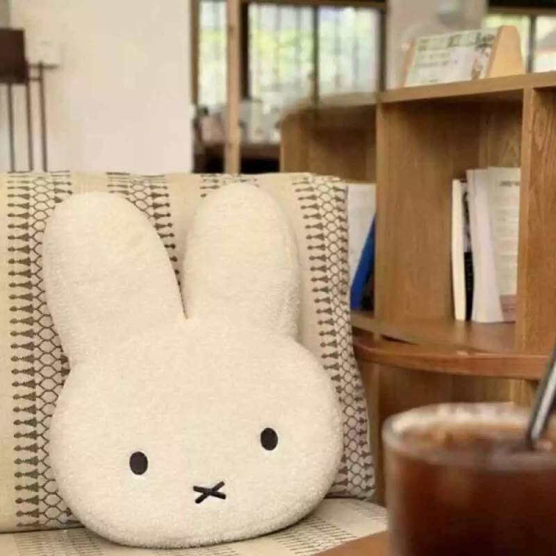 White 40cm Beige Huge Mascot Rabbit Face Sleeping Cushion Hug Pillow Bed