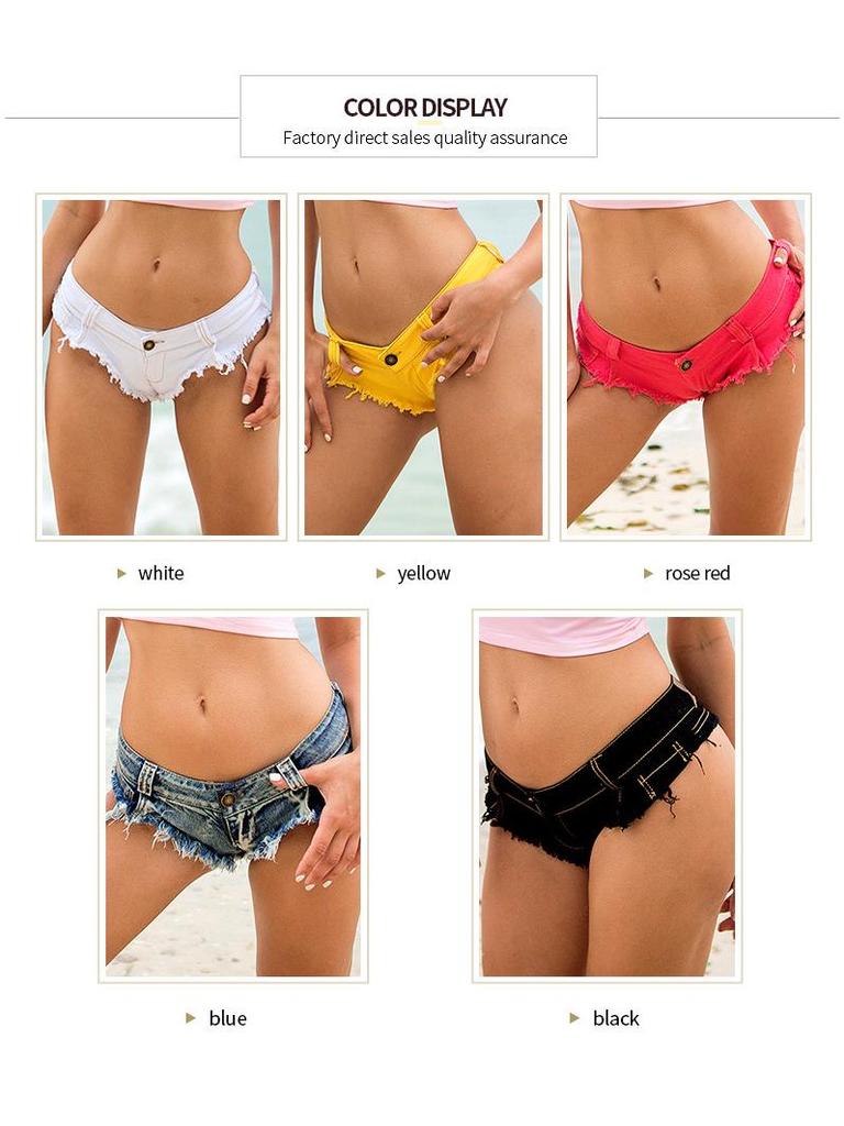 2024 New Women's Sexy Summer Denim Shorts - European & American Style with Sequins & Rips