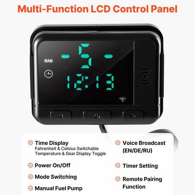 Parking Heater Controller for Diesel Air Heaters with LCD Display Supports 2KW 5KW 8KW Heaters Including XMZ Series