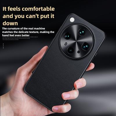 Premium Echte Rindsleder Hülle X8 Ultra X7 Lychee Leder Hülle für Oppo Find X8 Pro X8S Plus X6 Hardware Len Vollschutz Hartschalenhülle