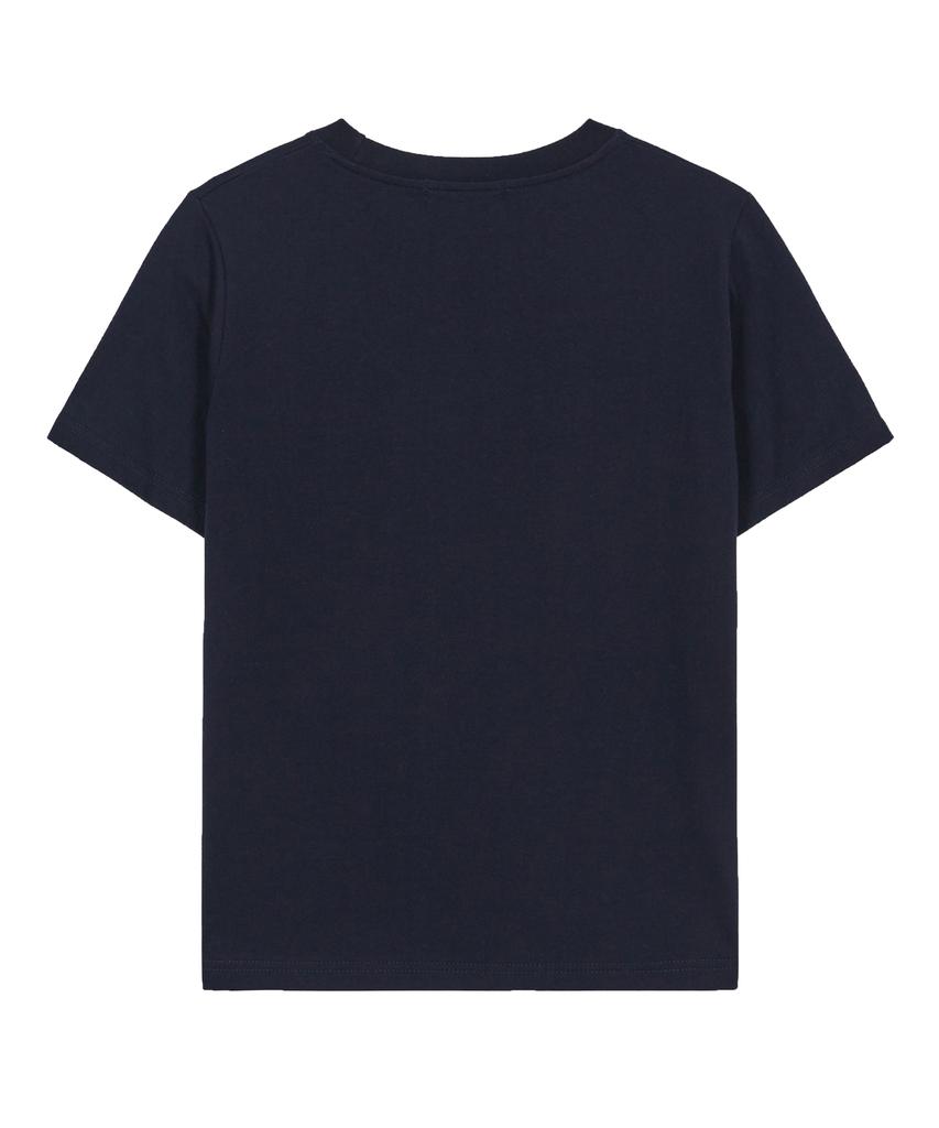 Aejeuyua Au Hotfix Loose Crop T-Shirt Navy