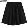 DIMANAF 2024 Plus Size Women Summer Loose Pants Wide Leg Pants 5XL High Waist Shorts Elastic Casual Basic Short Pants