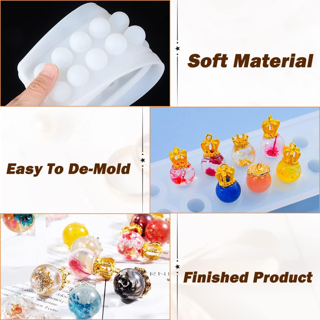 Sphere Resin Mold,20 Beads Silicone Mold,crystal Ball Epoxy Resin Casting Mold,diy Pendant Necklace Earrings Bracelet Ring