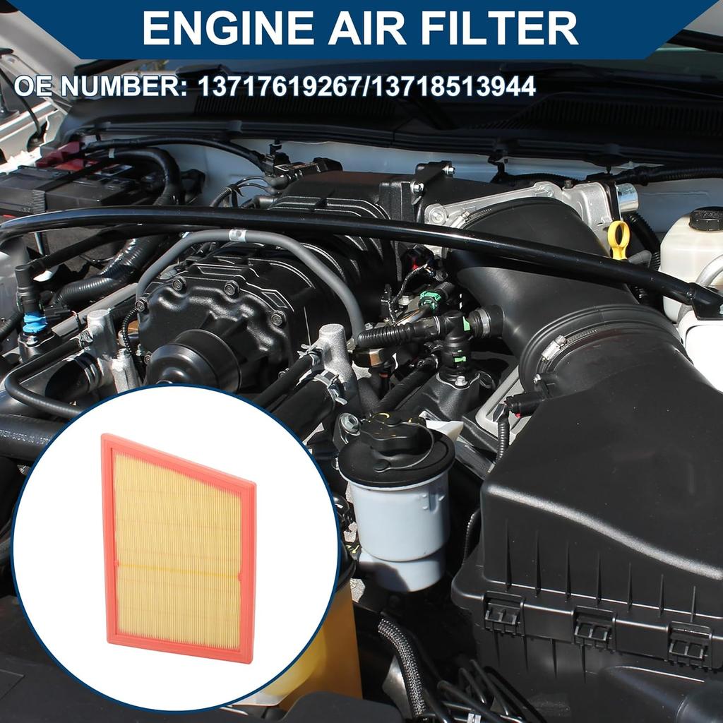 Car Engine Air Filter No.13717619267/13718513944 for BMW 228i Gran Coupe Base 2.0L L4 - Gas 2021-2024 Long Life Filter Air Cleaner Element 1 Pcs