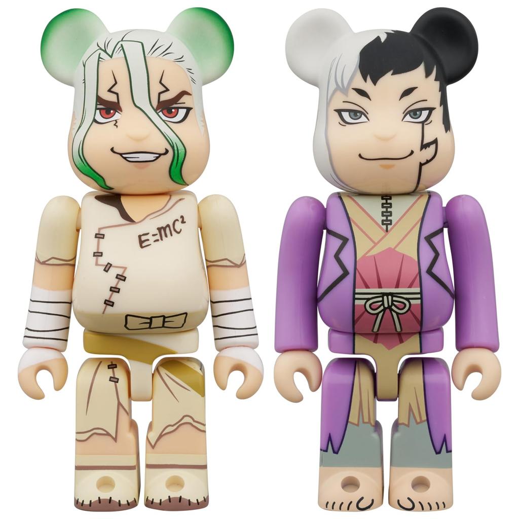 Medicom Toy BERBRICK Bearbrick Anime "Dr. Stone" Senku Ishigami & Gen Asagiri 2-Piece Set, Each Approximately 70mm Tall, Non-Scale, Painted, Complete