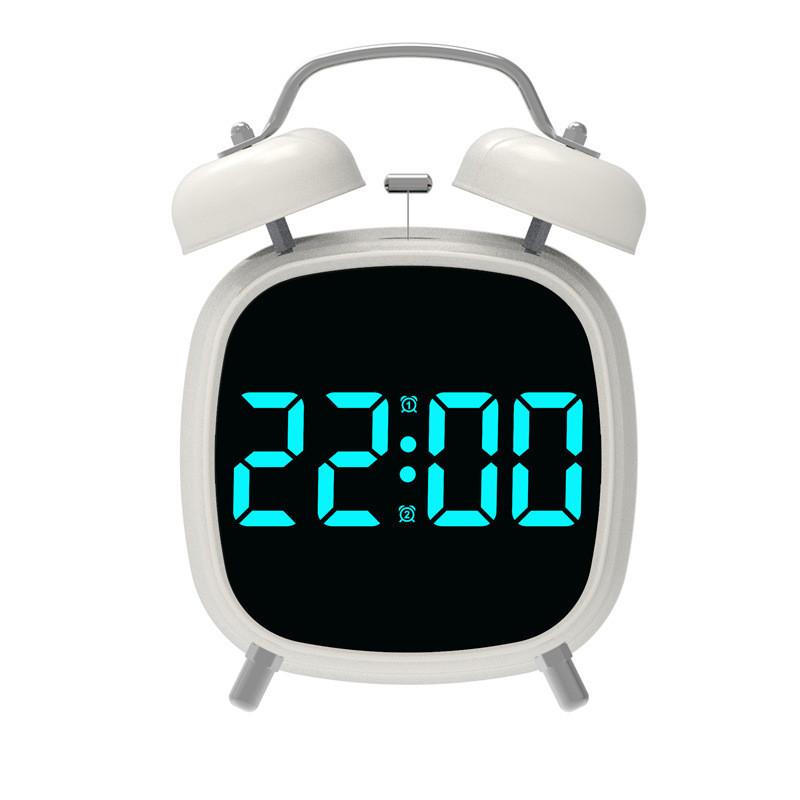 Electronic Metal Alarm Clock Featuring Led Screen And Powerful Chime For Home Sleep Aid