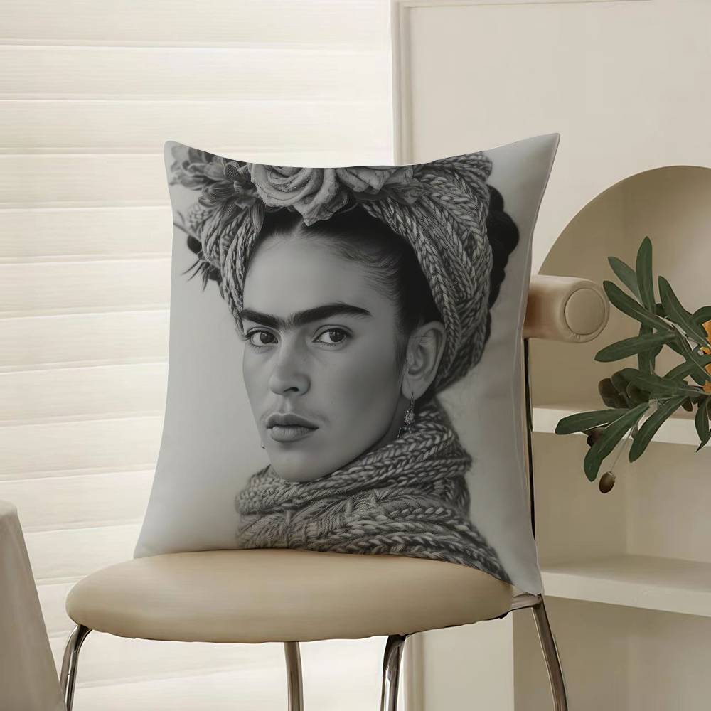 Modern Art Works Frida Kahlo-Beautiful Pillow Case Comfort Sofa Bed Silky Elegant Invisible Zipper Decorative Cushion Cover