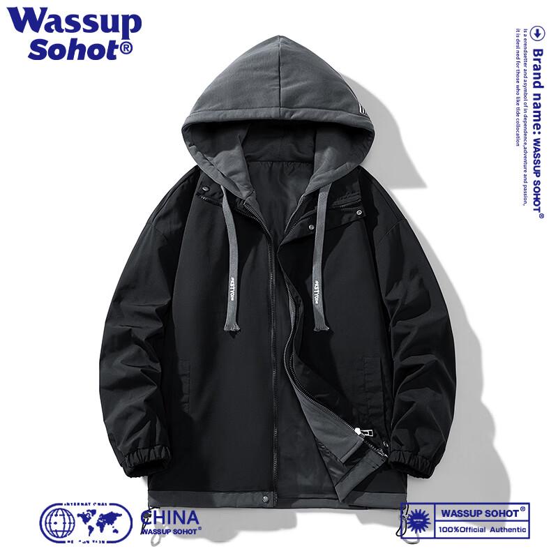 

Wassup Sohot Men s Casual Hooded Baseball Jacket 4XL