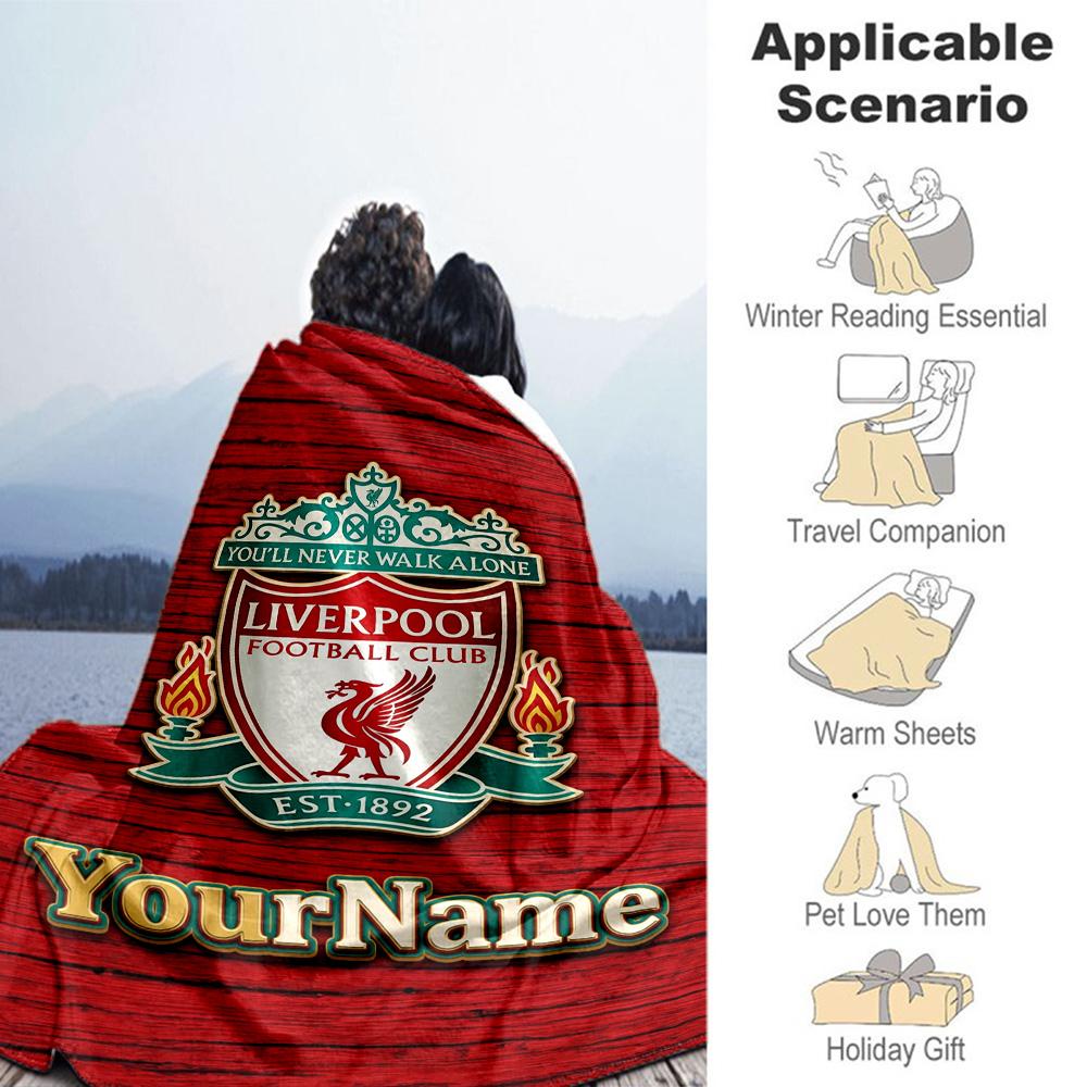 Liverpool Customize Your Name Blanket Throw Customizable Blanket Durable Comfort Throw For Bedding Bed Home Decor Seaside Four Seasons Multipurpose