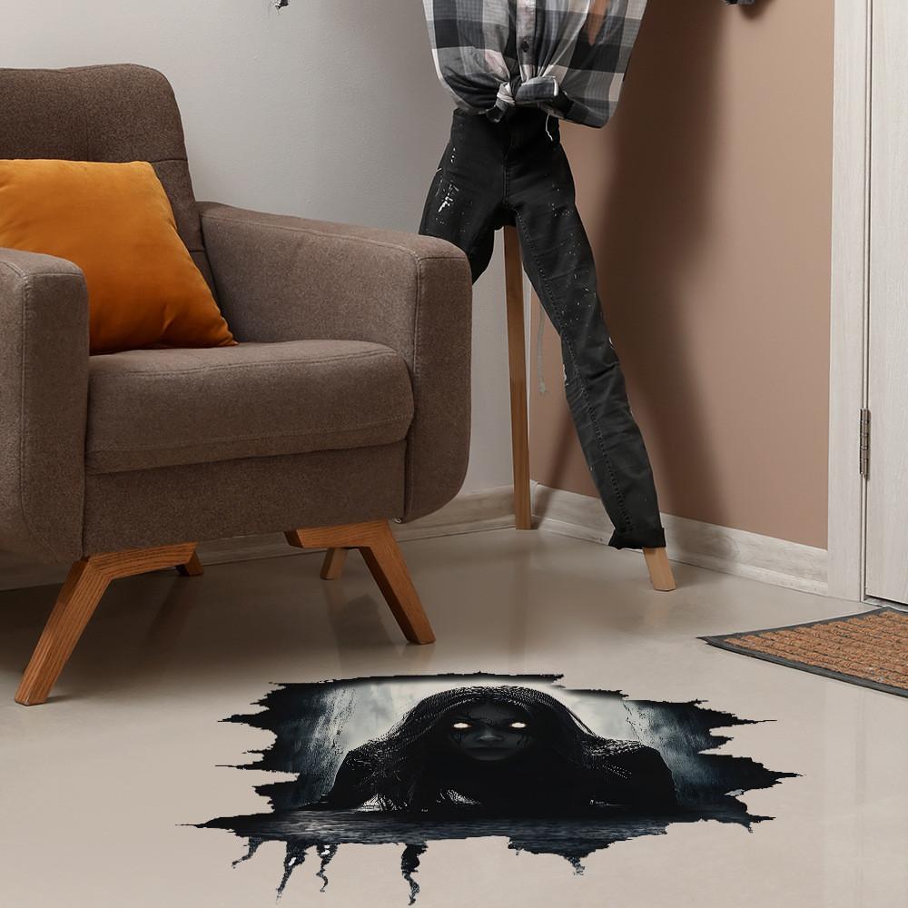 Halloween Scary Wall Breaking Female Ghost Living Room Home Stickers Decor
