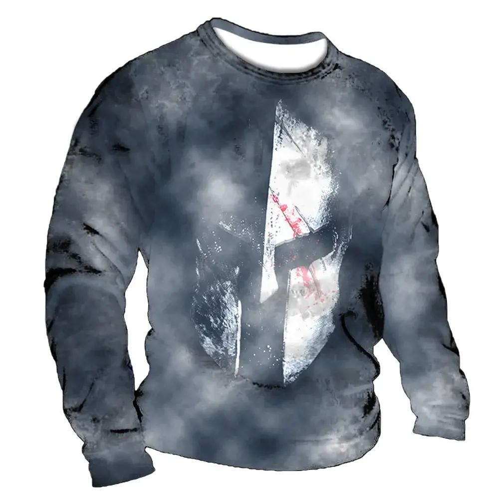 Crusader Knight Model Top Vintage Tricou bărbați bumbac mânecă lungă Imprimare 3d Casual O-Gât Street Harajuku Hanorac 2024