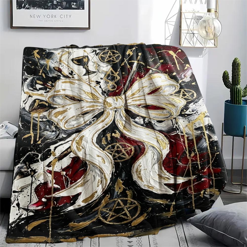 1Pc Butterfly Print Flannel Blanket, High quality Comfortable for All Seasons, Home Decor, Warmth and Comfort, Perfect for Christmas Gifts W111