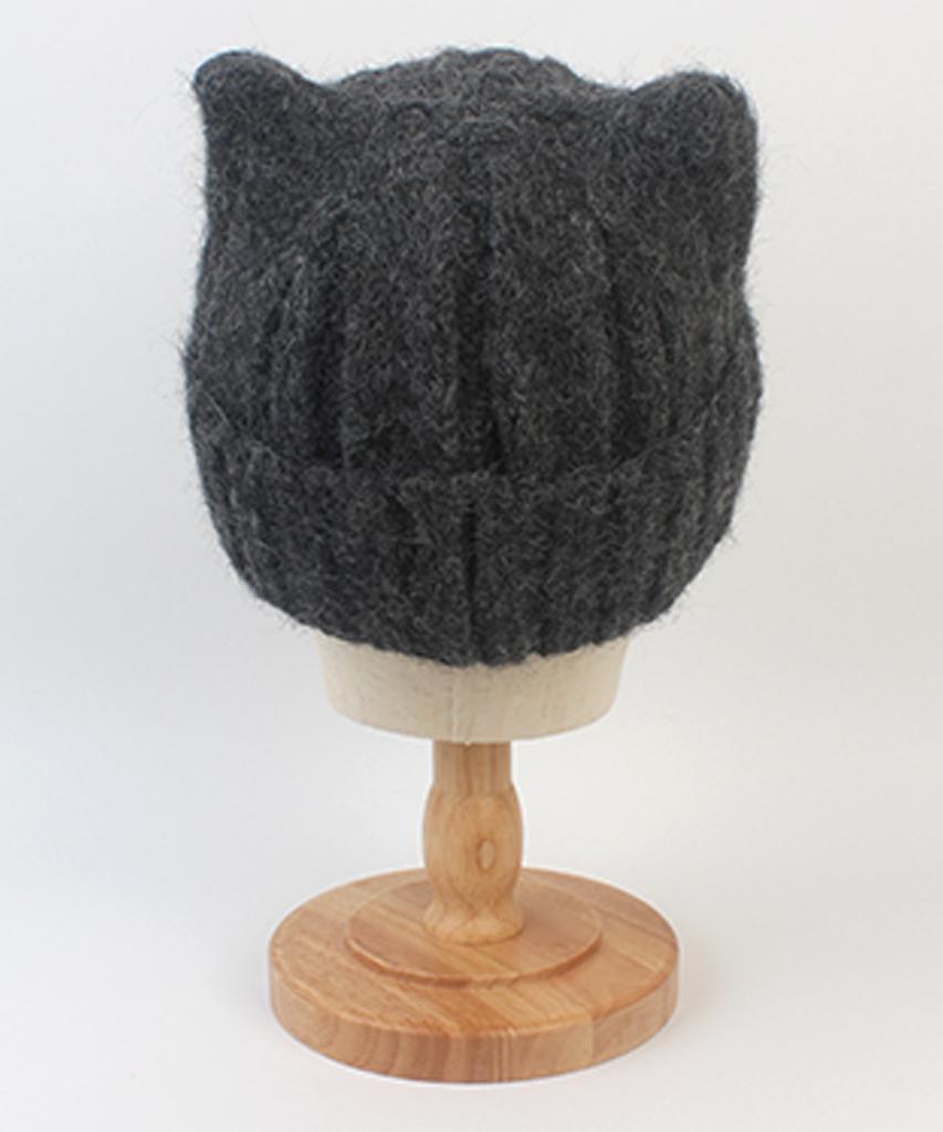 Yunibeosyeolkemiseuteuli Wool Cat Charcoal Beanie Cat Beanie