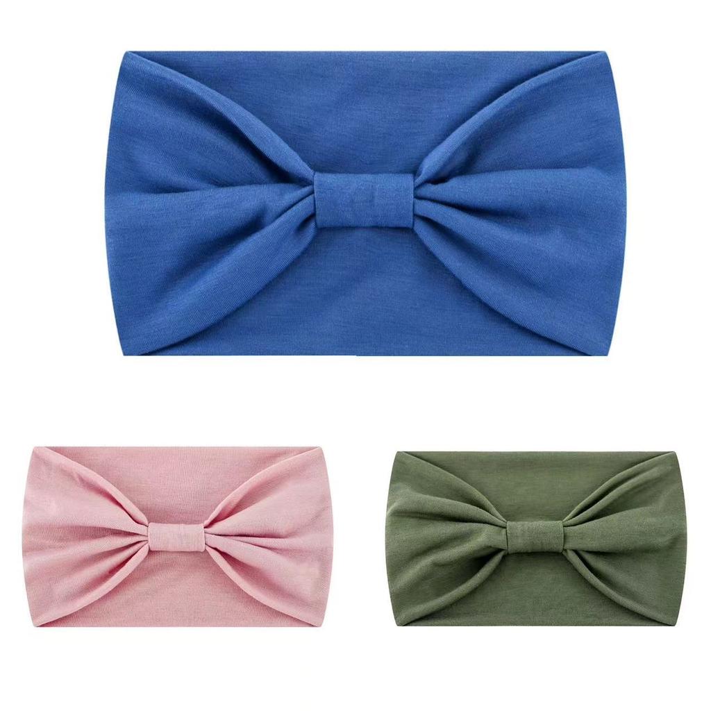 Solid Wide Headband Women Hair Accessories Bowknot Turbans Head Band Wash Face Make-up Sports Running Yoga Headbands