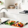 Ausziehbarer Abtropfkorb, verstellbare Größe, platzsparendes Gemüsesieb für die Küchenspüle, lebensmittelechtes PP-Sieb