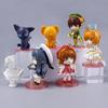 6 Stück Anime Card Captor Figur KINOMOTO SAKURA LI SYAORAN Daidouji Tomoyo CERBERUS Set Modell Spielzeug Kuchen Geschenk Actionfigur PVC
