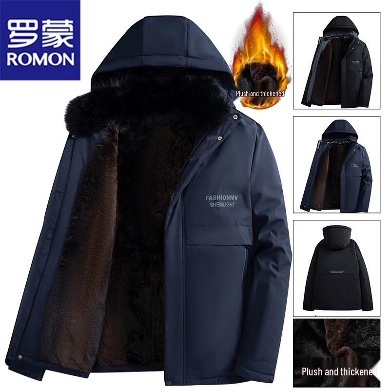 ROMON Men's Hooded Winter Cotton Jacket