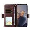 For Motorola Edge 60 Fusion 5G Leather Case Magnetic Closure Wallet Stand Phone Cover with Crossbody Strap