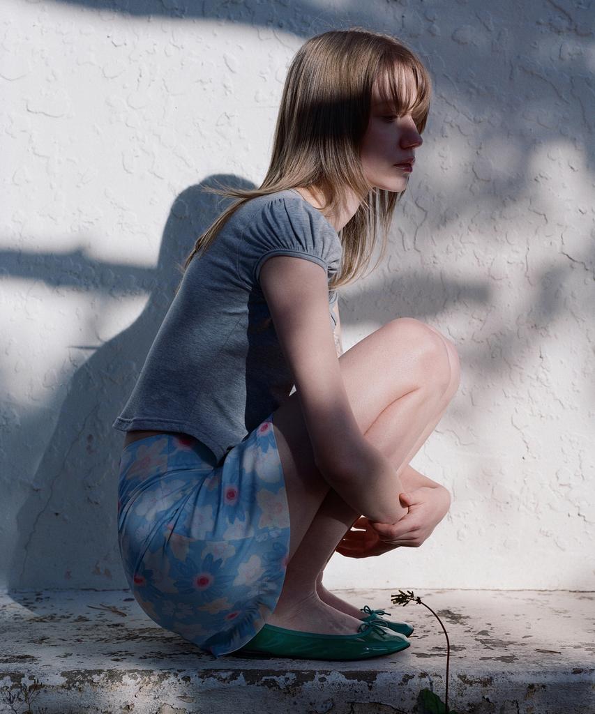 Sinun Flower Mini Skirt (Blue)