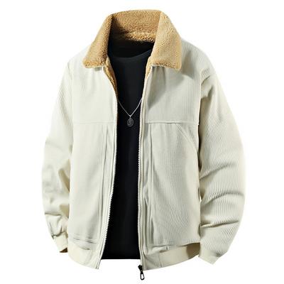 Reversjacke Herbst und Winter Herren Fleece Verdickt Jacke Große Größe Locker Baumwollkleidung