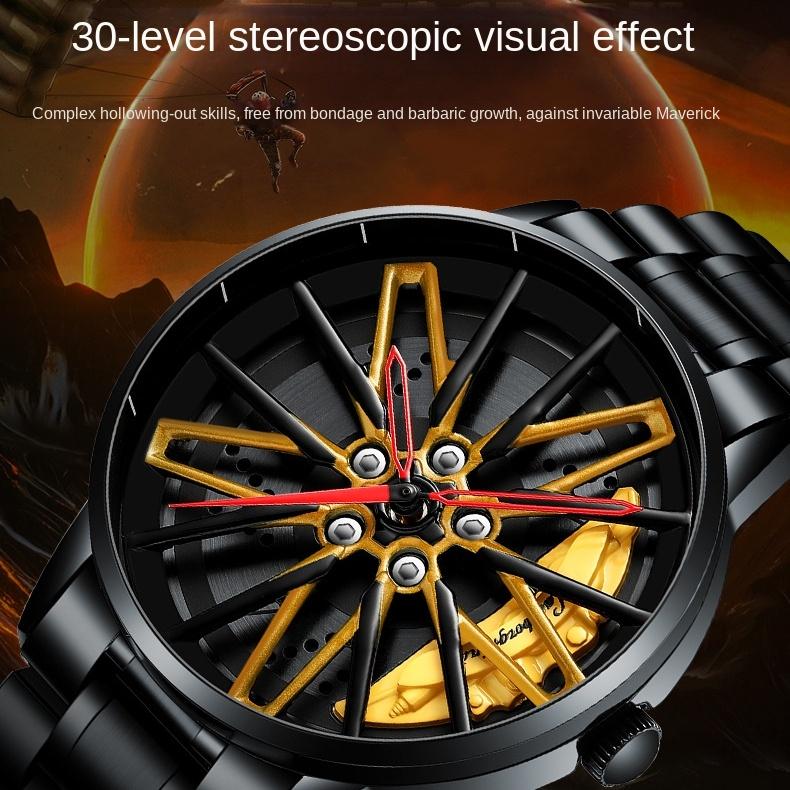 Ceas cu butuc rotativ modificat SVJ Ceas tridimensional Hollow Gini pentru bărbați Ceas cu cuarț