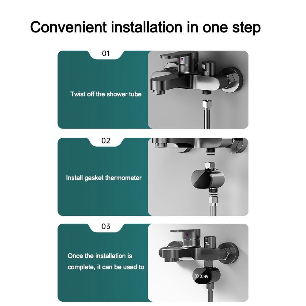 Accurate Faucet Water Temperature Gauge Waterproof Led Display 0~99 Temperature Measurement Meter Shower Water Thermometers