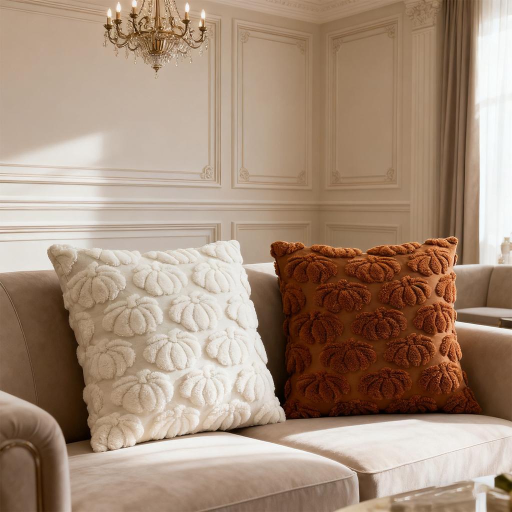 New Pumpkin Pillow HalloweenRabbitFur Plush PillowcaseAutumn Sofa Cushion Cushion